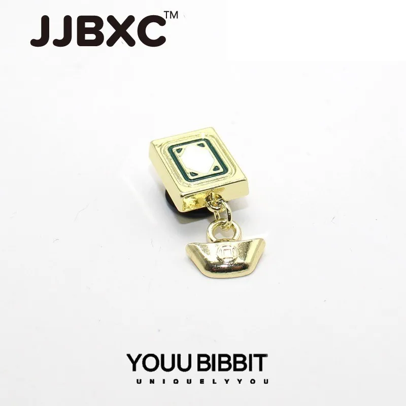 JJBXC Charm Metal Shoe Buckle - Red Mid-Bar Pattern