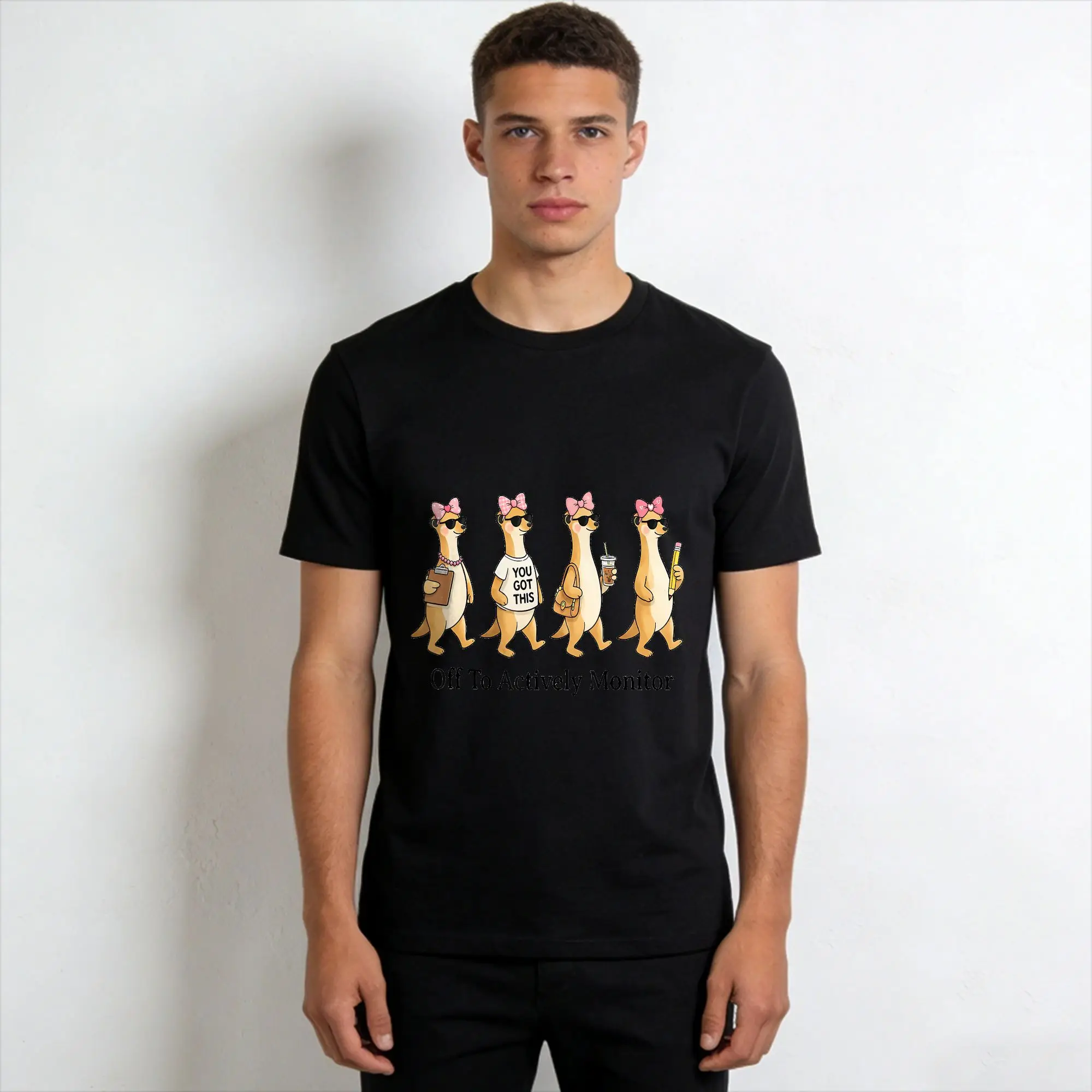 Off to Actively Monitor Teacher Testing Day Raccoon Meme T Shirt Summer  Hip Hop T Shirts Men  Neck  Tees  Tops