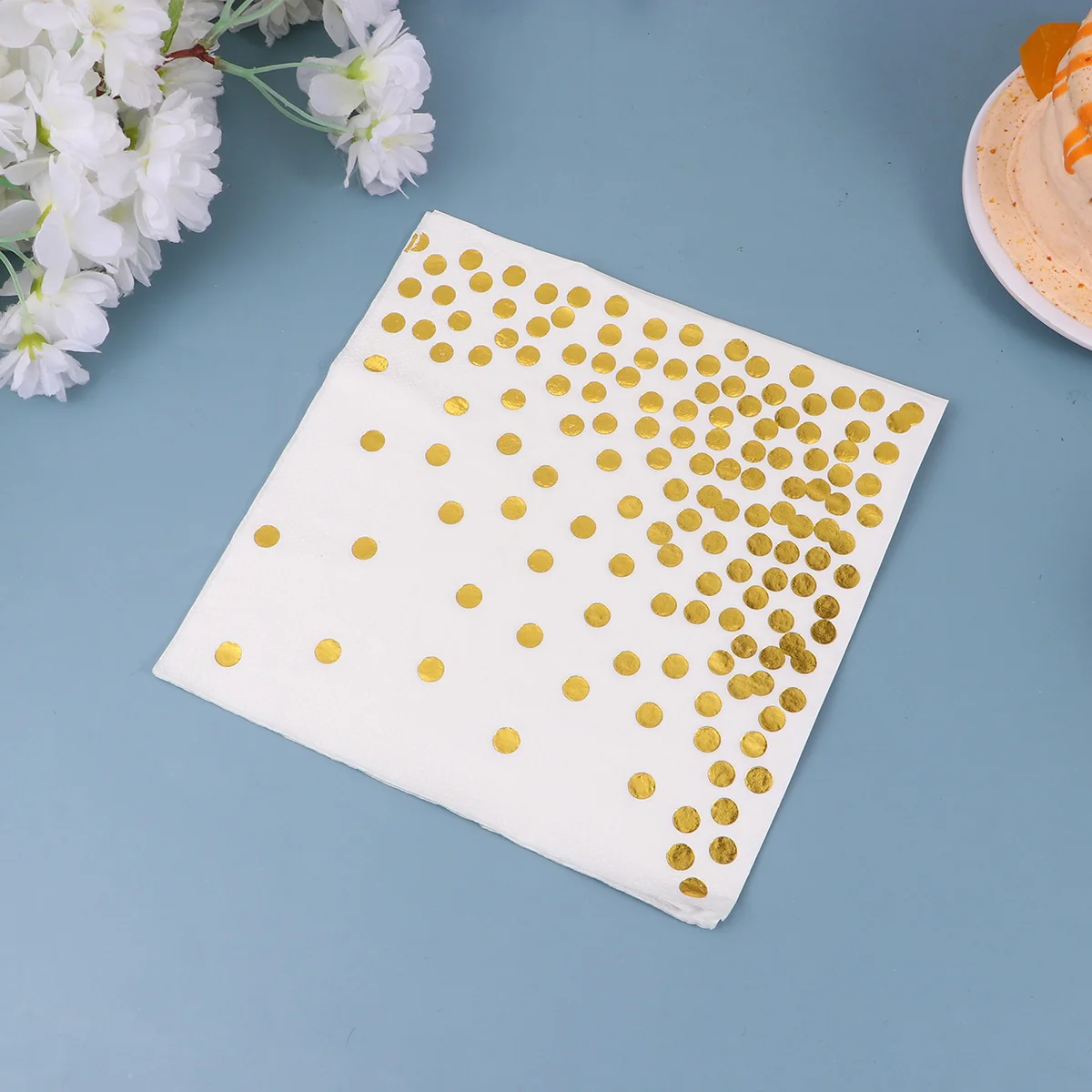 

50pcs Disposable -dot Napkins Wedding Tissue Dinner Paper Towel Party Supplies for Hotel Restaurant (Golden)