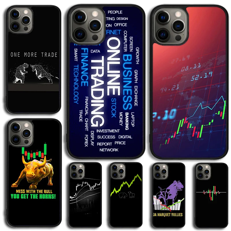 Trade Investment Forex Stock market Phone Case For iPhone 14 15 13 12 Mini XR XS Max Cover For Apple 11 Pro Max 8 7 Plus