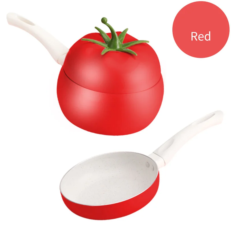 Tomato Frying Pan Cooking Pot Non-stick Aluminum SaucePan Tomato Soup Pot Household Induction Gas Universal Cooker for Kids Gift