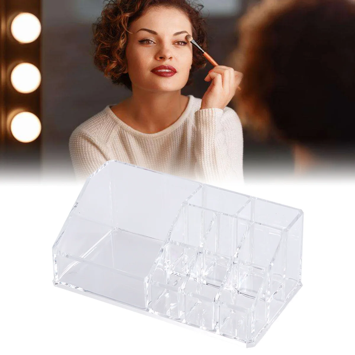 Organizzatore di cosmetici Custodia per trucco in acrilico trasparente Tipo di cassetto Supporto da tavolo 17x9,5x6,5 cm