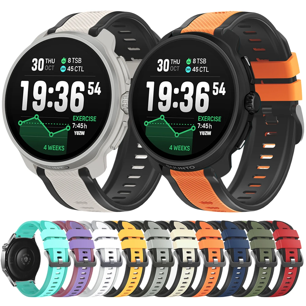 

NEW Sports Silicone Strap For SUUNTO 9 PEAK PRO / 5 PEAK Bracelet for SUUNTO RACE 2 S/Run/Ocean/Vertical 22mm Two-tone Watchband