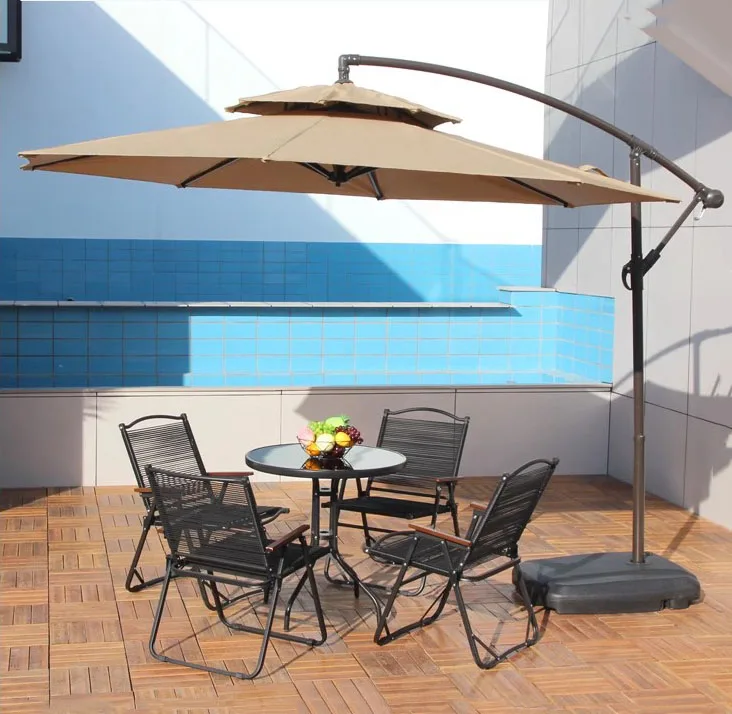 Customized Color 3m Outdoor Sunshade Courtyard Garden Patio Outdoor Parasol Polyester Fabric Cantilever Garden Umbrella 8 Ribs