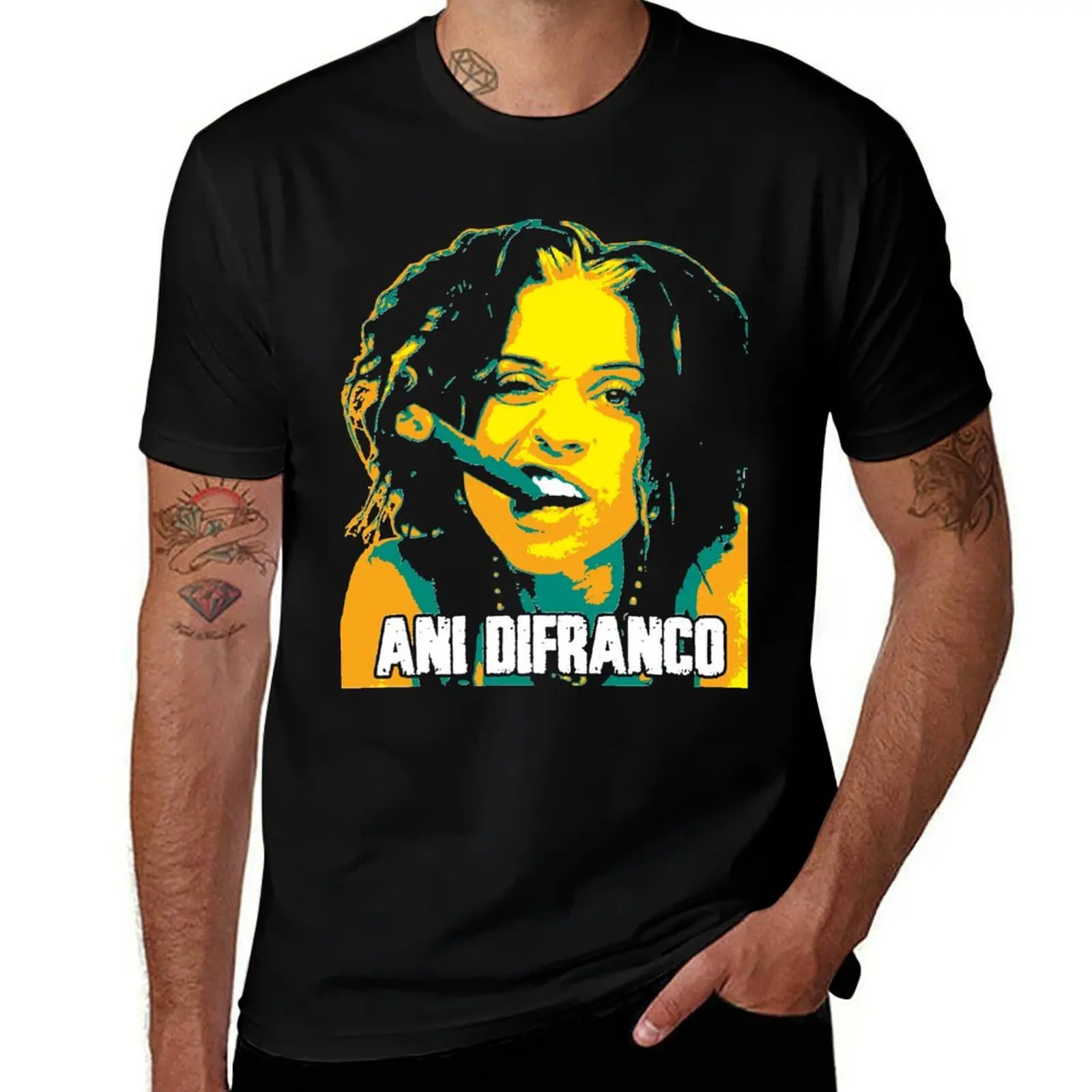 Ani DiFranco. Angela Maria. American singer-songwriter v4 T-Shirt Holiday Outdoor T-Shirt