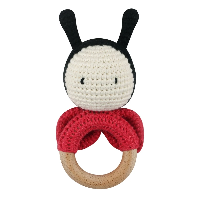 

Деревянные игрушки Божья коровка DIY вязание крючком погремушка браслет-пустышка набор прорезывателей детские товары