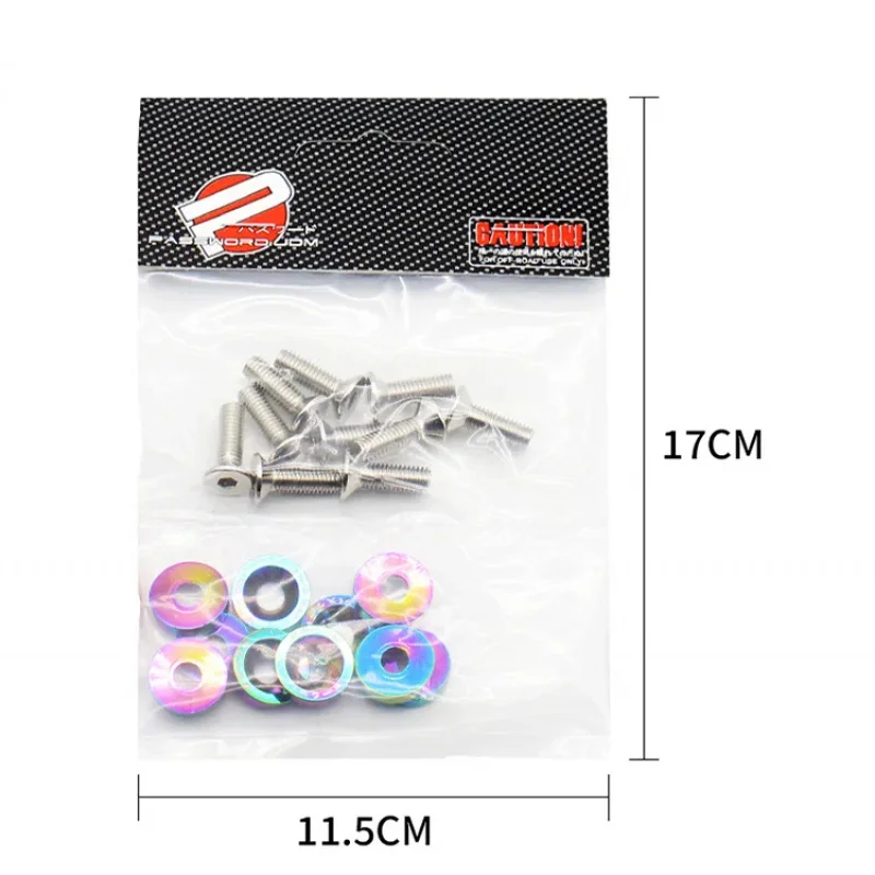 10/20pcs Fender Washers M6 Bolt Set Car Modification Gasket Screw Fender Bumper Engine Aluminum Concave Screws Hex Fastener