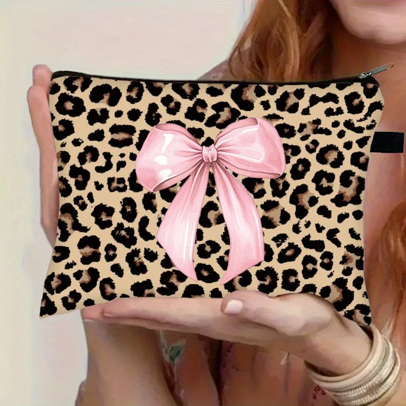 قطعة واحدة من حقائب مكياج بطبعة الفهد، وحقائب تخزين محمولة، ومكياج نسائي، ومنتجات العناية بالبشرة، وحقائب اللمس وأدوات الزينة #1