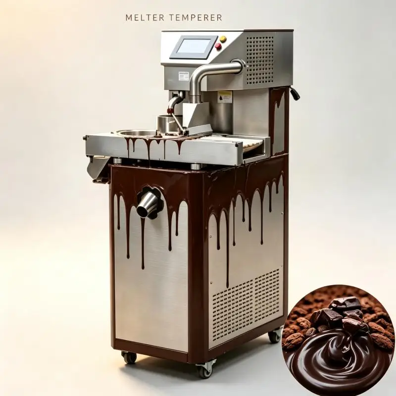 Commercial Automatic Chocolate Melting Machine Tempering Heating Cooling Equipment for Confectionery Production