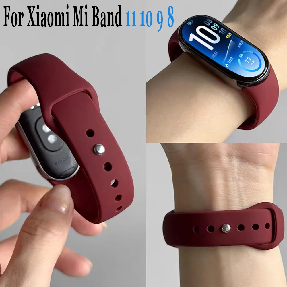 Sports Soft Silicone Strap For Xiaomi Mi Band 11 10 NFC Smart Watch Comfortable Correa Watchband Xiaomi Mi Band 9 8 Accessories