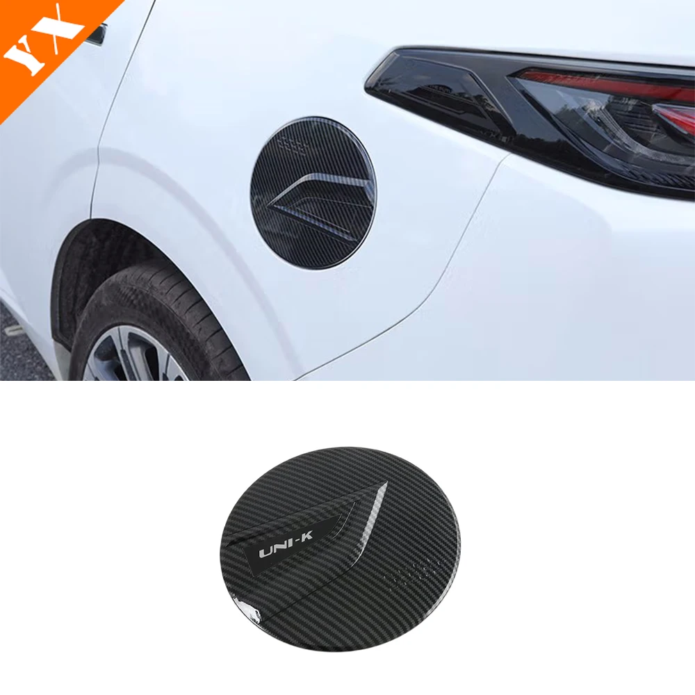 For Changan UNIK UNI-K 2021-2024 Accessories ABS Carbon Trim Car Refueling Decor Cover Fuel Tank Cap Garnish Frame 1pcs