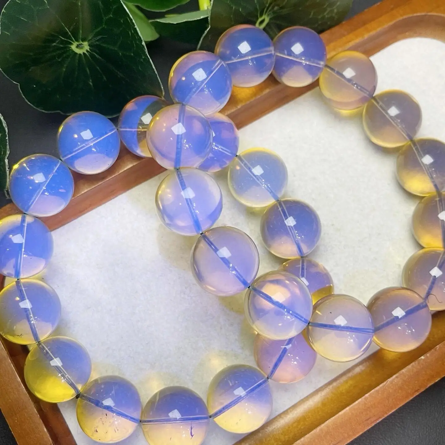Natural Blue Opal Bead Bracelet Gemstone Jewelry Reiki Healing Fengshui For Women Holiday Gift 11/18/20MM 1PCS