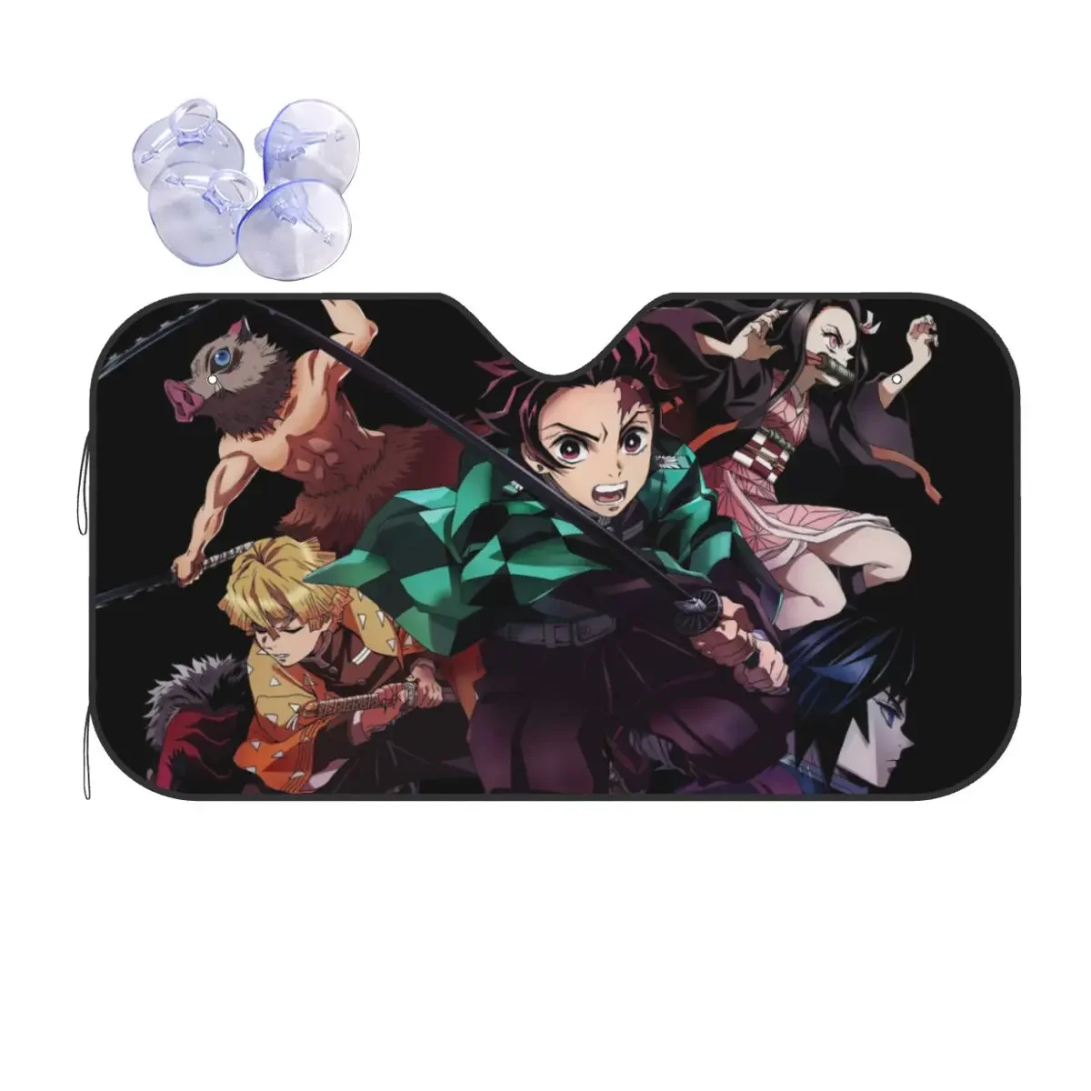 Demon Slayer Anime Car Windshield Sunshade Car Front Window Sunshade Blocks Uv Rays Keep Your Vehicle Cool for Most Cars SUV