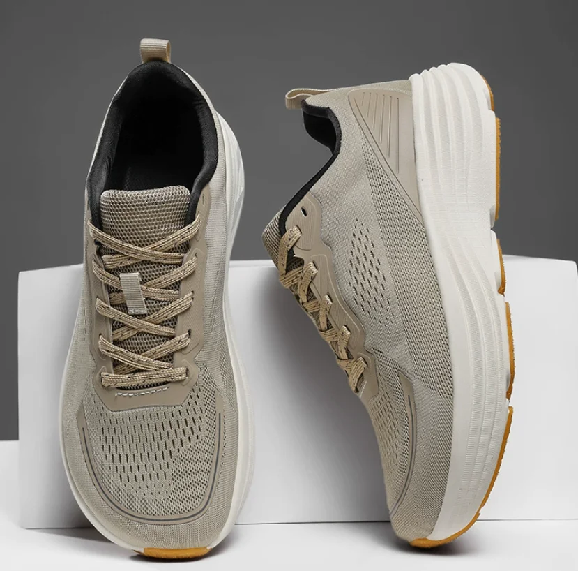 Wide Toe Men's Sports Shoes Casual Hiking Step-Through Running Shoes Breathable Mesh Upper Rubber Outsole Comfortable Fit