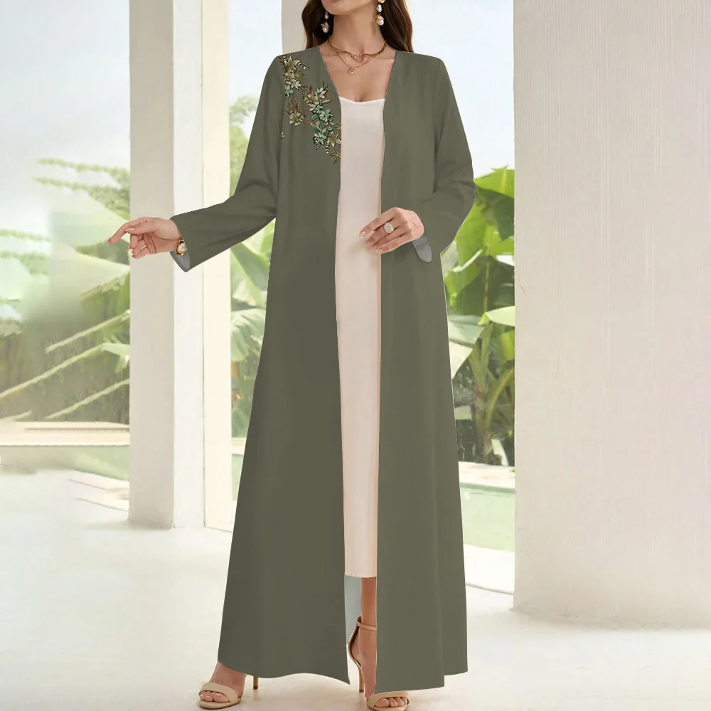 Muslim Islam Abaya For Women Two-piece Cardigan Kimono Saudi Arabia Moroccan Clothes Long Sleeve Dubai 2024 Turkey Kaftan