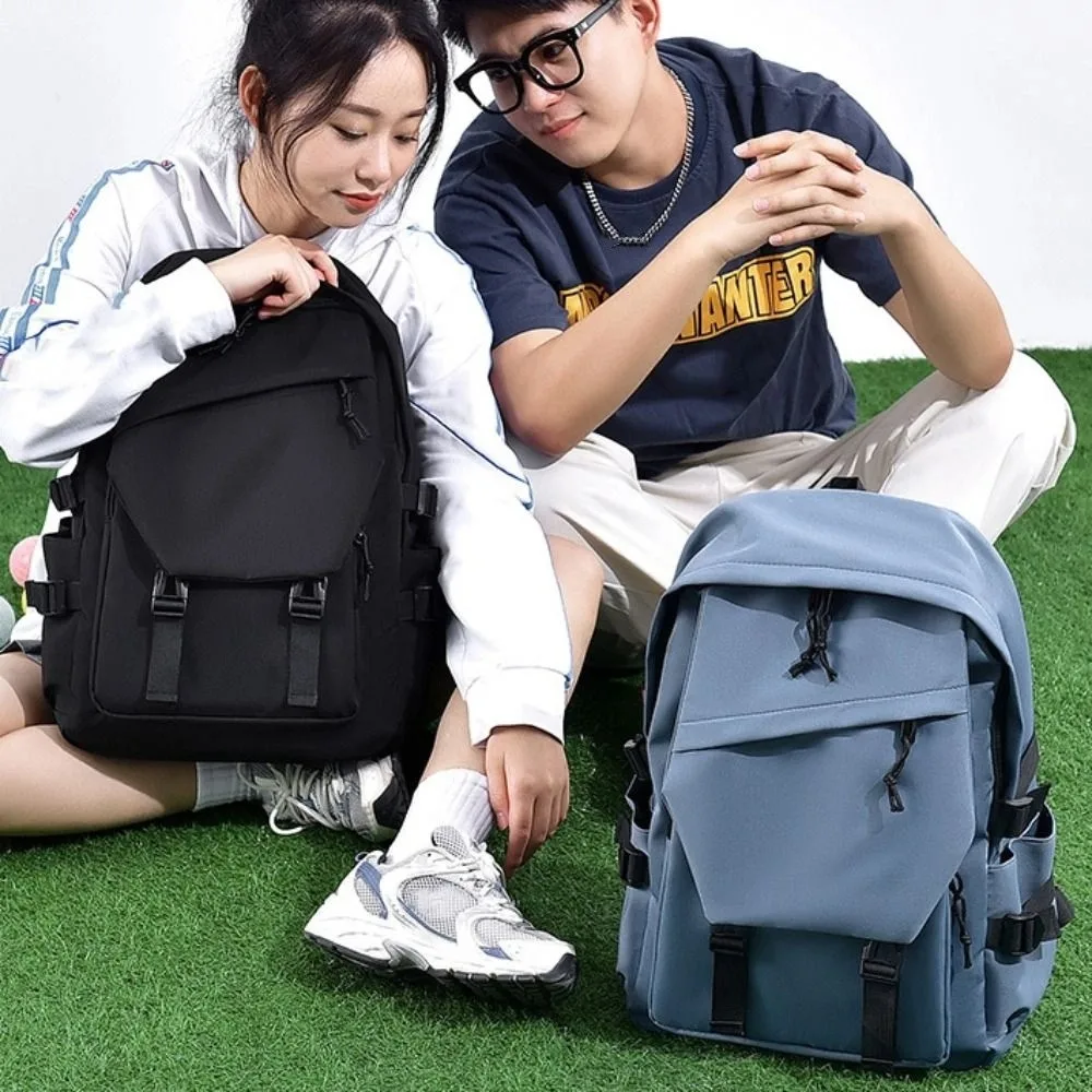 Grande capacidade oxford pano mochila impermeável cor sólida estudante mochila lazer multi-bolso mochila de viagem faculdade