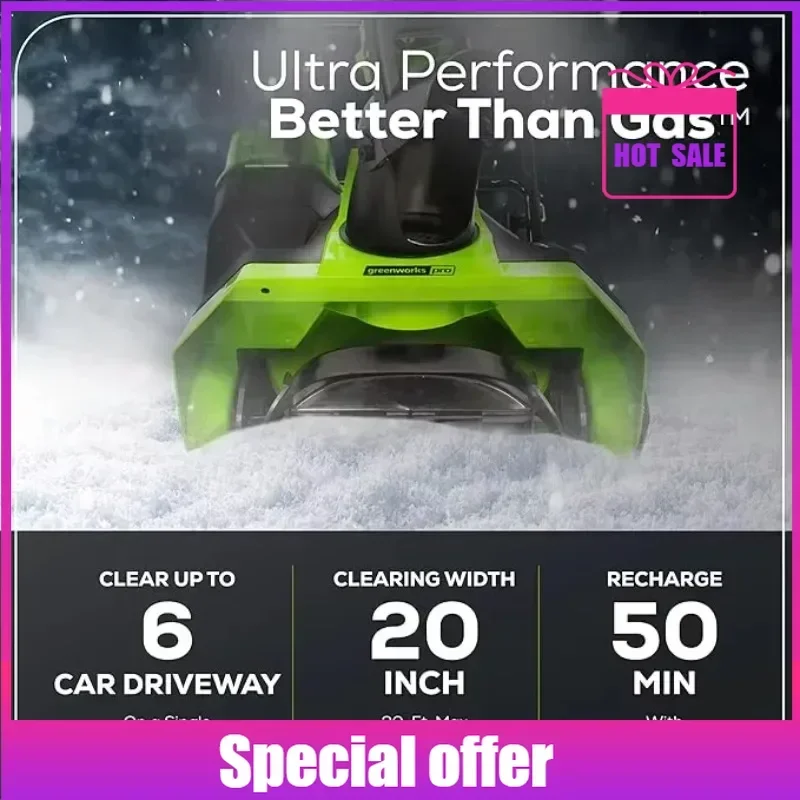 

Любимый высокоэффективный бесщеточный аккумуляторный снегоочиститель 60 В, 20 дюймов (одноступенчатый), аккумулятор 5,0 Ач и зарядное устройство в комплекте