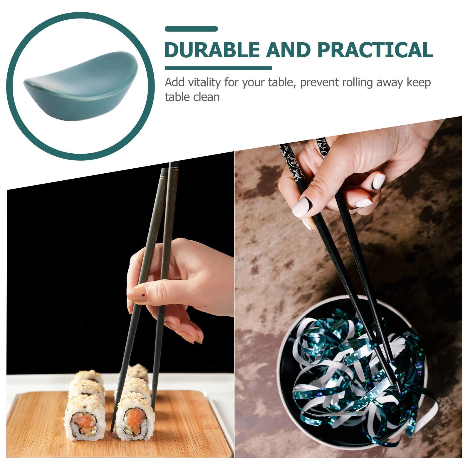 Juego de 6 Porta Palillos de Cerámica con Esmalte Flameado, Estilo Japonés Elegante, Fácil de Limpiar, Ideal para el Hogar, Fiestas o como Regalo