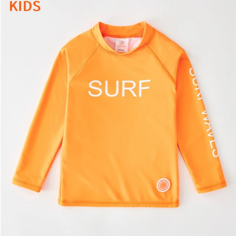 1pc Kids Long Sleeve Surf Suit Anti UV Quick Dry Teenager Swimsuit Boys Girls Beach Snorkeling Bathing Outfit