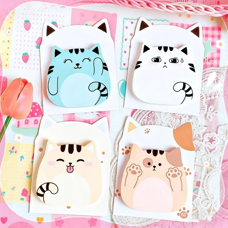 24pcs/lot Creative Cat Memo Pad Sticky Notes Cute Stationery Label Notepad Planner Sticker Post School Supply