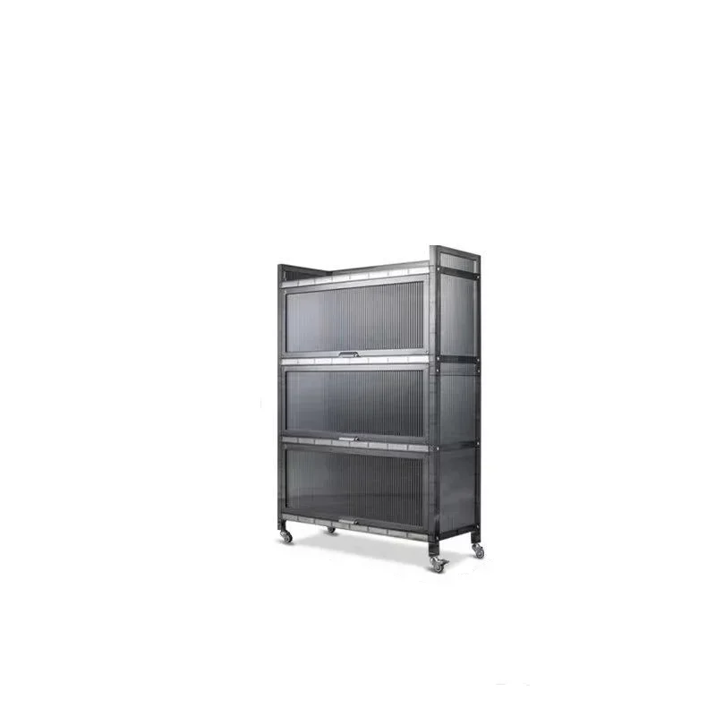 SHOGOLE Storage Rack Cabinets Magnetic Suction Cupboard Door Room Shelves, Store, Office 3 Layer Kitchen Storage Cabinets