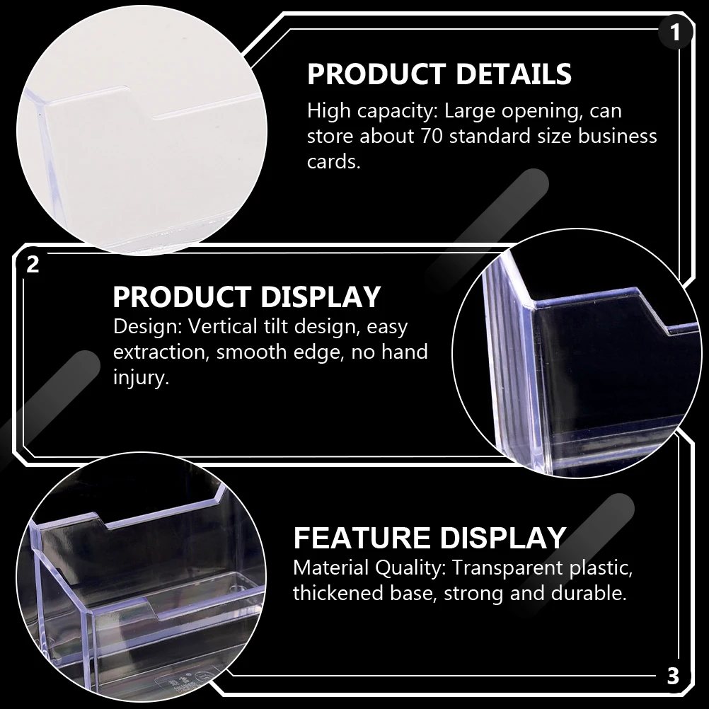

8 Pcs Business Card Holder for Desk Case Display Stand Transparent Cards Office