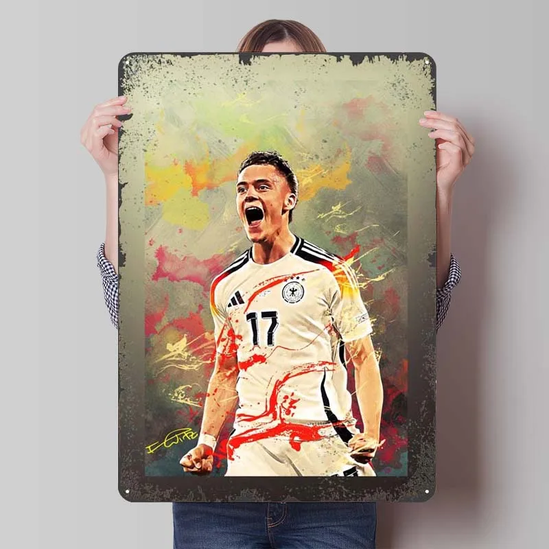 Florian Wirtz Poster Soccer Sports Metal Signs Retro Custom Tinplate Sign for Wall Art Decoration Decorative Metal Plates Room