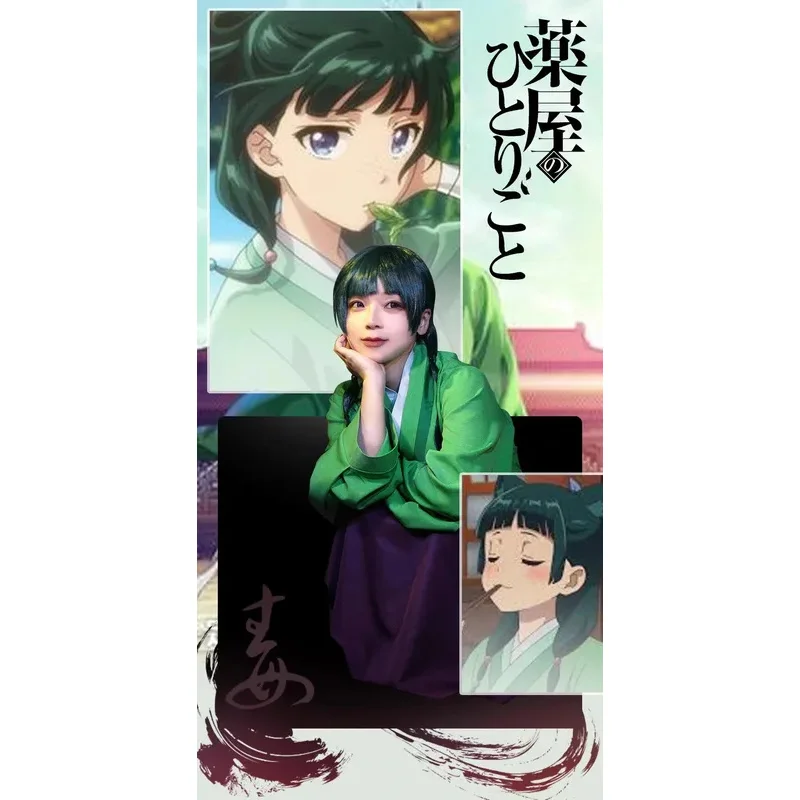 qq023Maomao Cosplay Costume Wig Anime The Apothecary Diaries Dress Skirt Green Top Hairpin Kusuriya No Hitorigoto Halloween for