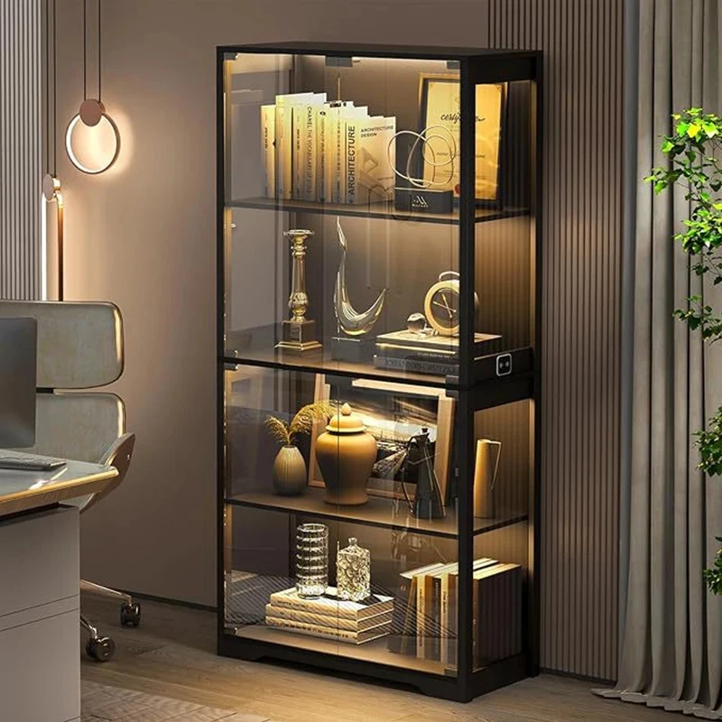 custom.Display Cabinet Clarity Tempered Glass LED Lighting Custom Color Size Multi-layer Stand Showcase Best Price Bulk