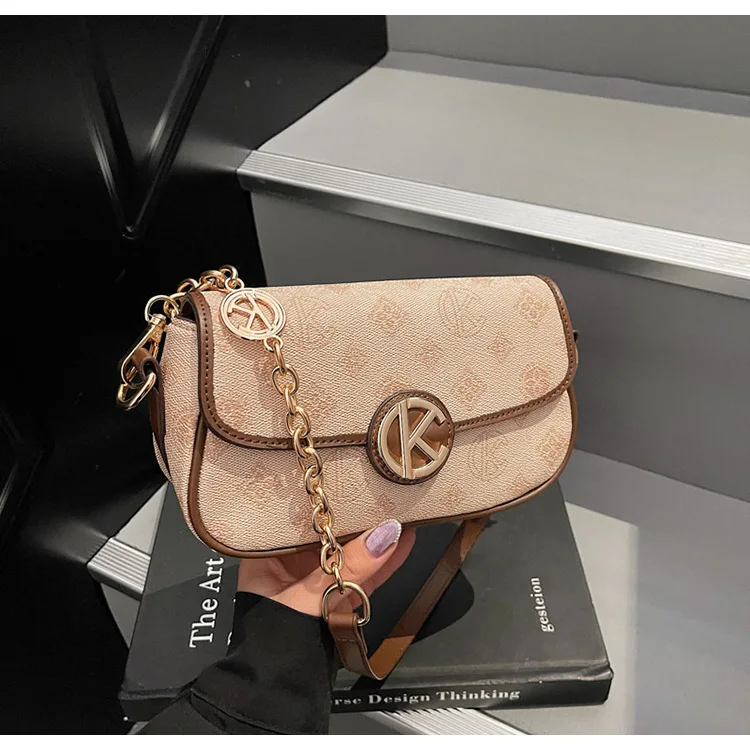 

‌2025 Vintage Printed Mini Bag for Women, Fashionable Chain Strap Crossbody Purse, Versatile Shoulder Bag