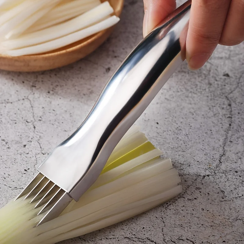 Stainless Steel Chopped Green Onion Knife, Kitchen Tool Slice Cutlery Vegetable Cutter Sharp Scallion Cutter Shred Knife