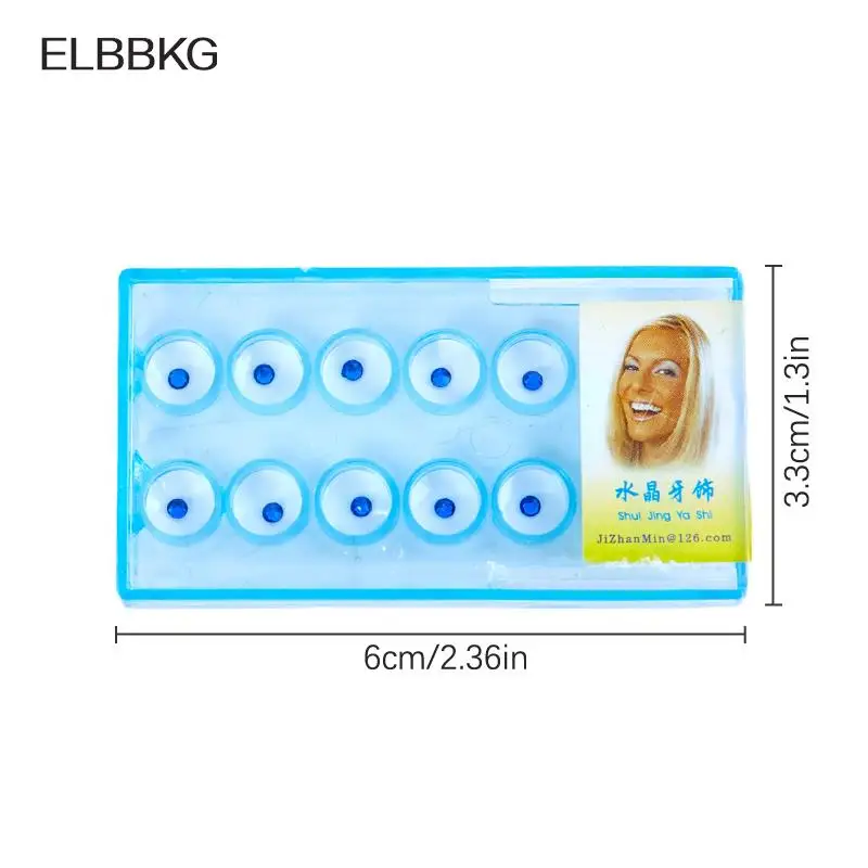 다이아몬드 버 치과 재료 치아 미백 스터드, 아크릴 치아 크리스탈 장식, 구강 위생 치아 장식, 10 개