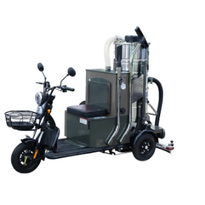 Ride-on industrial vacuum and water suction truck, coal mine site tricycle vacuum cleaner