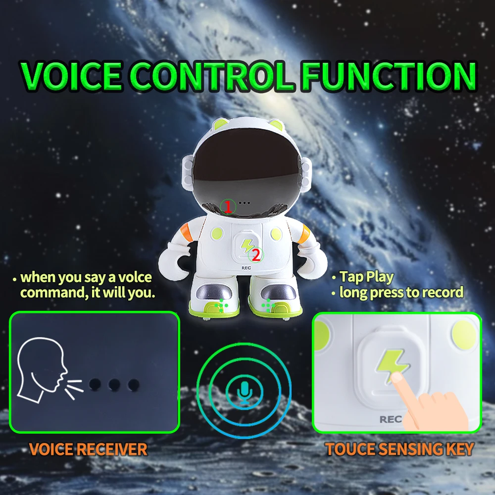 2024 nova educação precoce espaço inteligente robô brinquedo cantando diálogo controle de voz controle toque robô inteligente menino presente