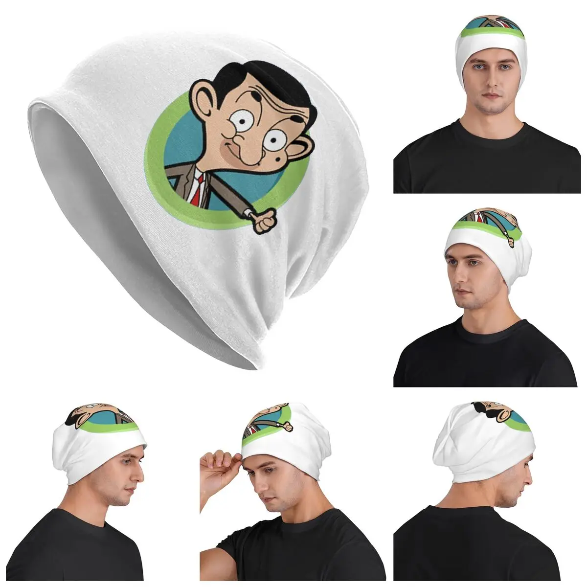 

Mr Bean Warm Knitted Cap Fashion Bonnet Hat Autumn Winter Outdoor Beanies Hats for Unisex Adult