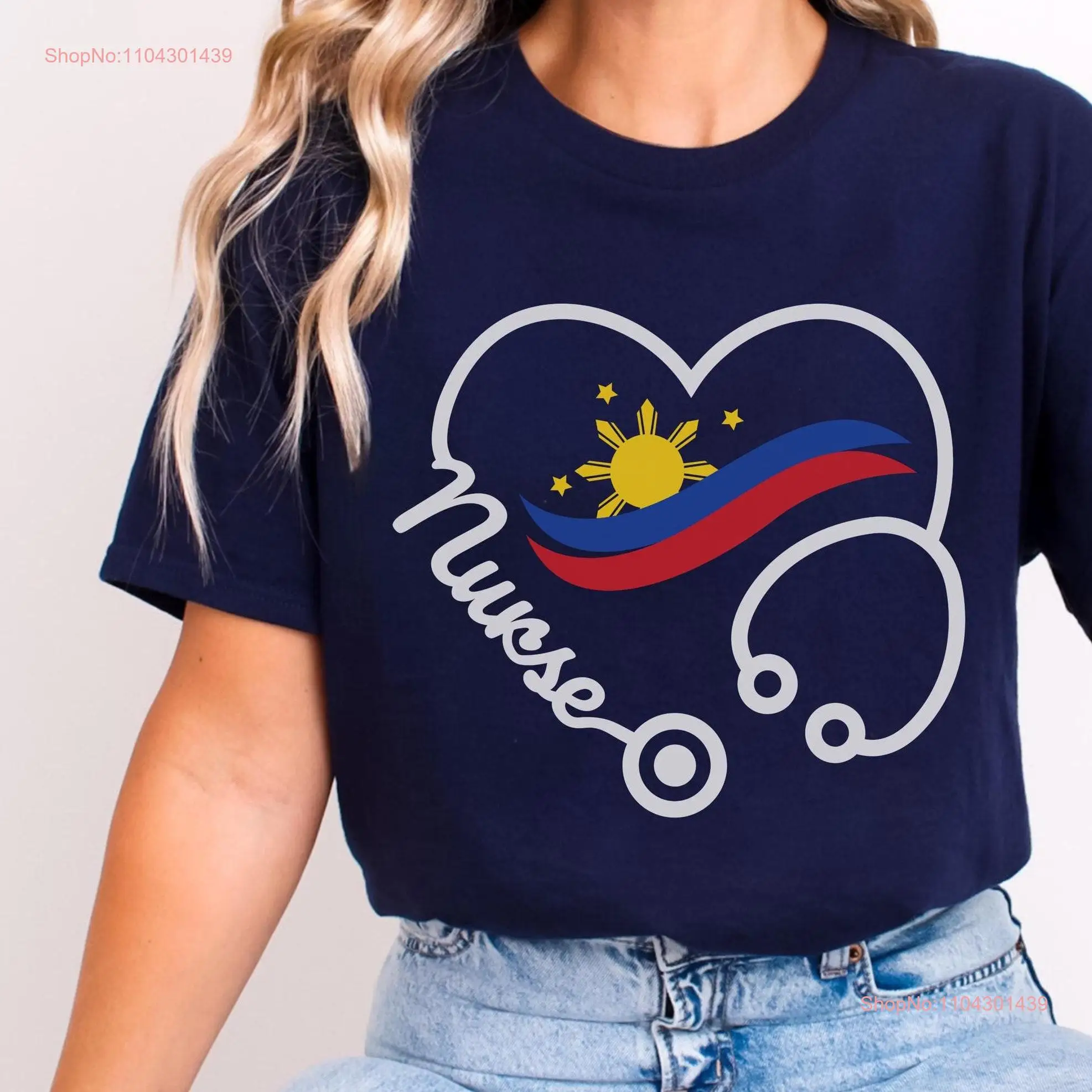 Filipina Nurse T Shirt Philippines Registered Filipino RN Trendy Pinoy Pride long or short sleeves