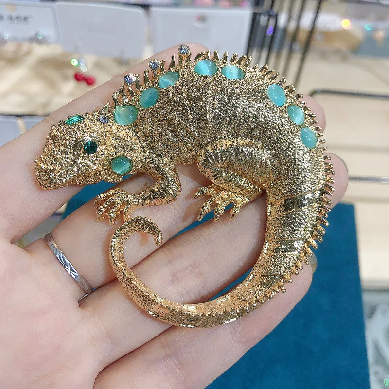 New Exquisite Fashion Inlaid Rhinestone Lizard Brooch Retro Accessories Chameleon Corsage For Men And Women Jewelry Accessories