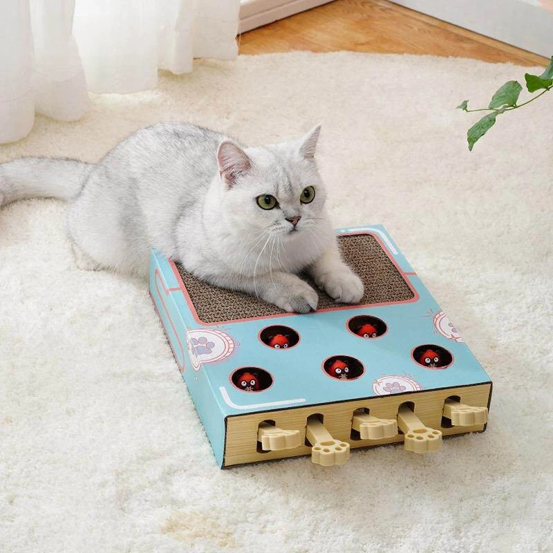 Cat Toys Whac-A-Mole Corrugated Cat Scratching Board Multi-functional Toy