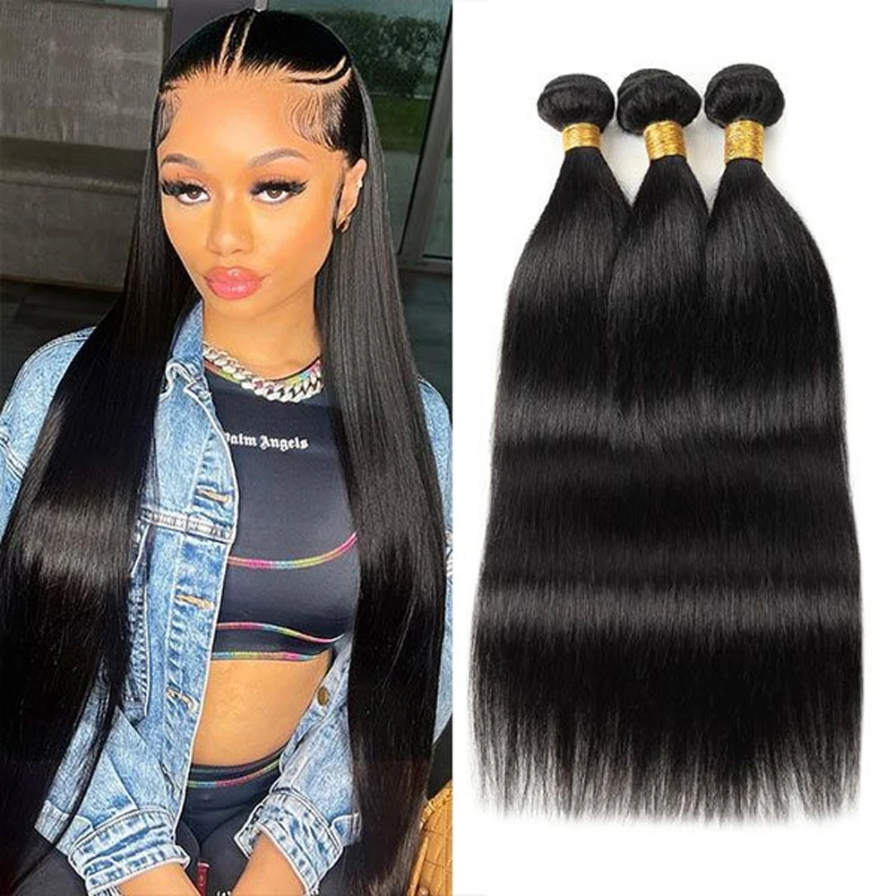 Mongolian Straight Human Hair Bundles Wholesale 1/3/4 Pieces Remy Natural Hair Extensions Topper Woman Human Hair Free Shipping