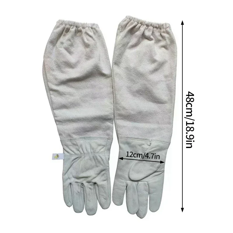 Beekeeping Gloves Anti-bee Anti-sting Breathable Protective Long Canvas Sleeve for Beekeeper Canvas Gloves Beekeeping Tools