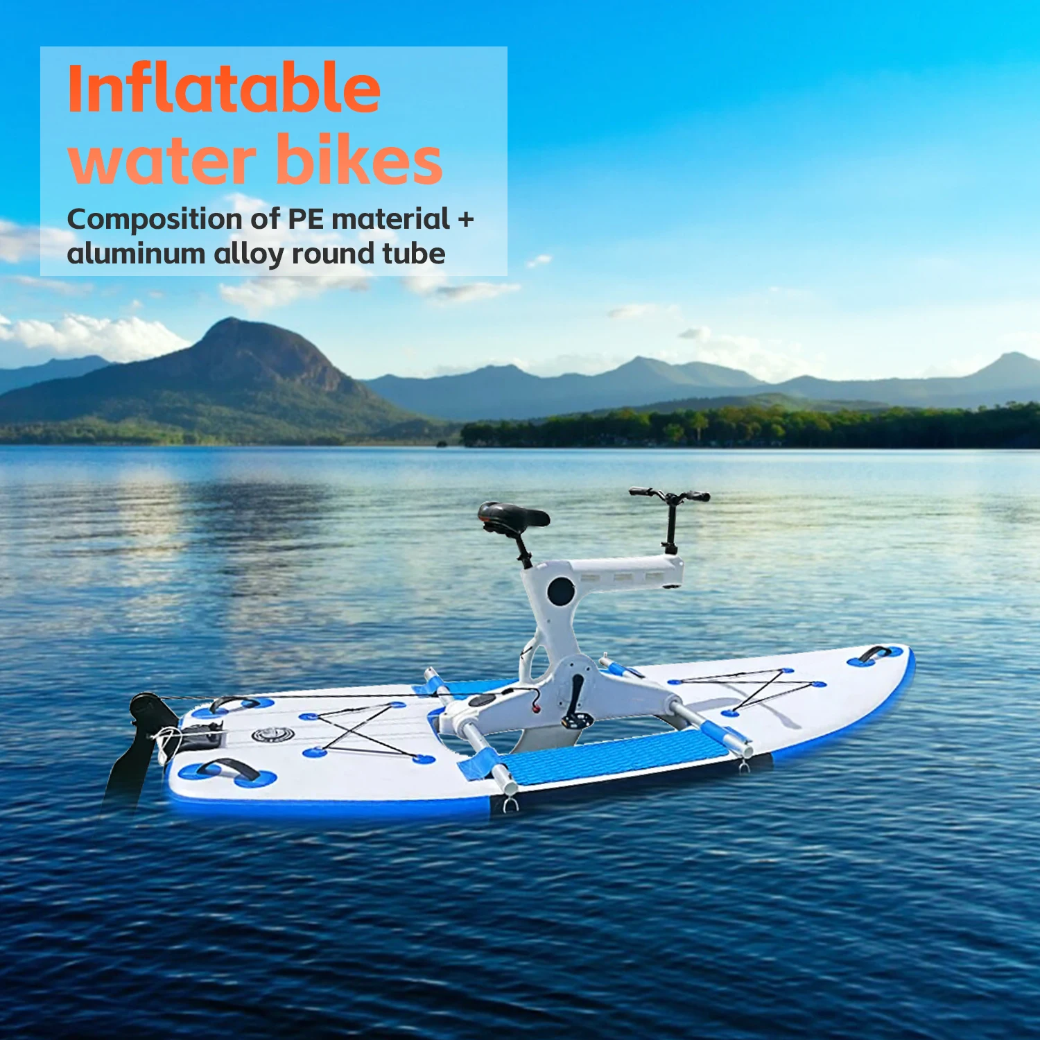 Bicycles Sea Water Bike Widened Single-Board Racing Boat PE+ Metal Pedal Paddle Board Water Bikes and SUP Bicycle