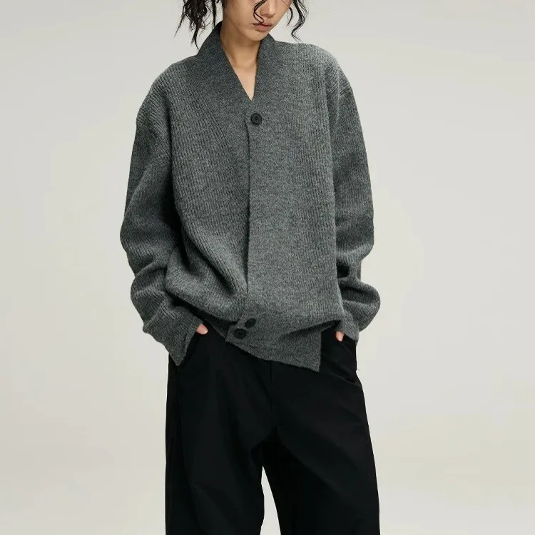 

Autumn Winter Jackets Knit Cardigan Trend Women Clothes Asymmetry Coats Long Sleeves Tops Streetwear Business Jacket
