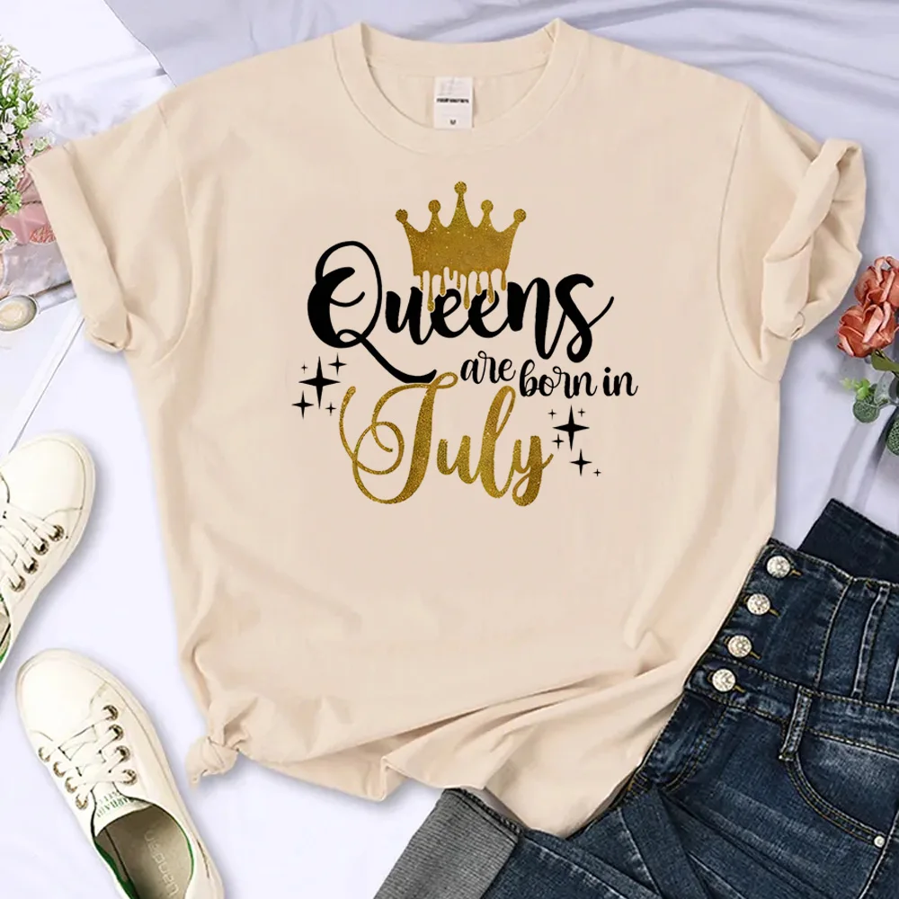 Golden Crown Queen Are Born in January to December t-shirts women Y2K Japanese top female comic Japanese harajuku clothing