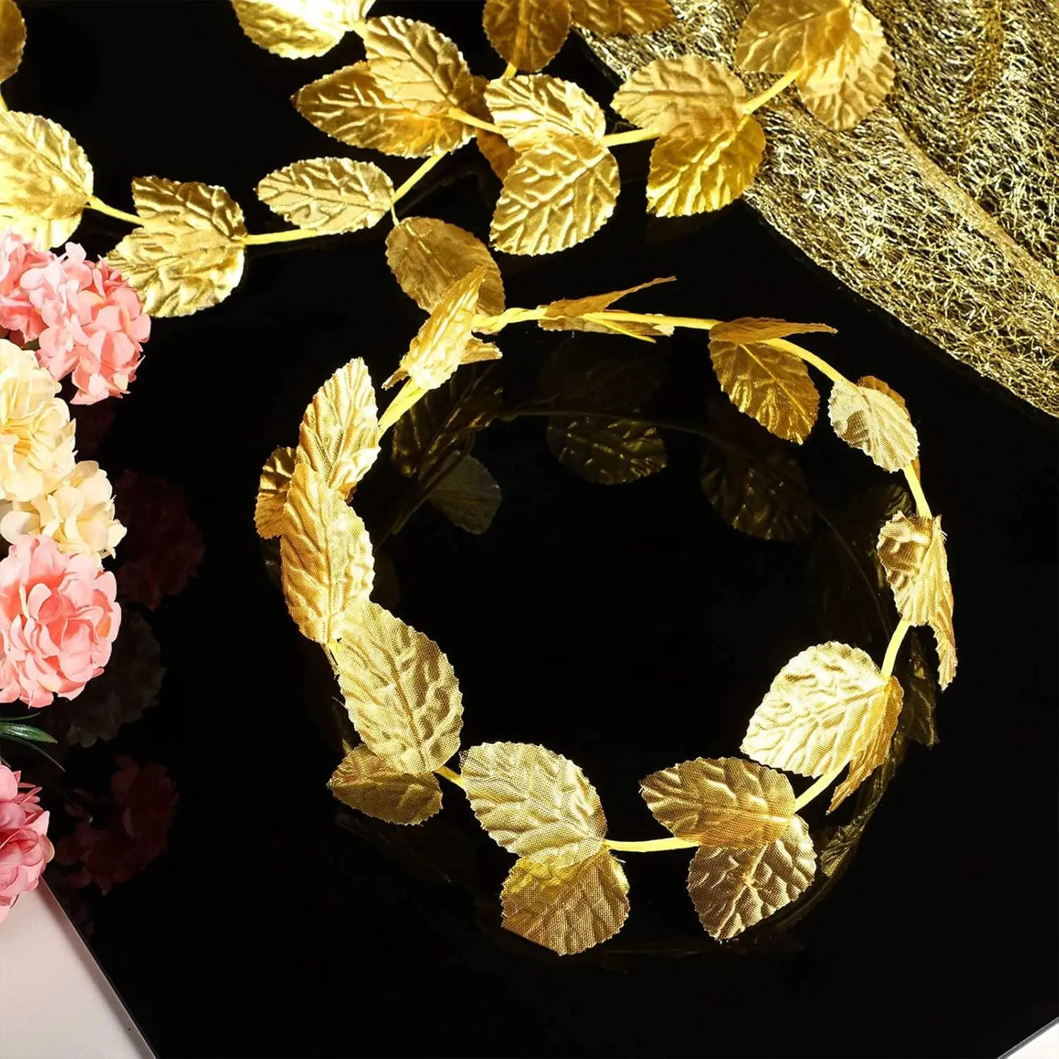 3Pcs Laurel Wreath Crown Roman Leaf Headband Gold Greek Headpiece Goddess Costume for Women Men Halloween Headdress Party Deco