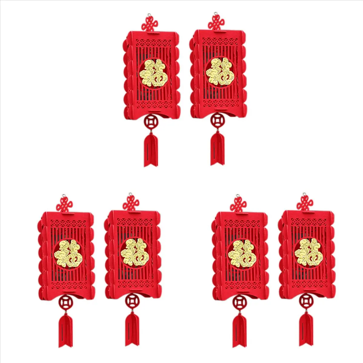 *HOPE 6 Piece Red Chinese Lanterns, Decorations for Chinese New Year,Chinese Spring Festival,Wedding Celebration Decor,Small