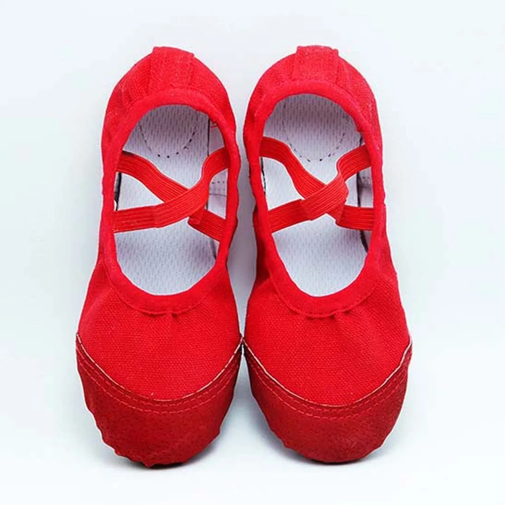 Cloth Ballet Shoes for Children Flat Sole Elastic Band Soft Pointe Shoes No-Tie Nonslip Dance Slippers Indoor