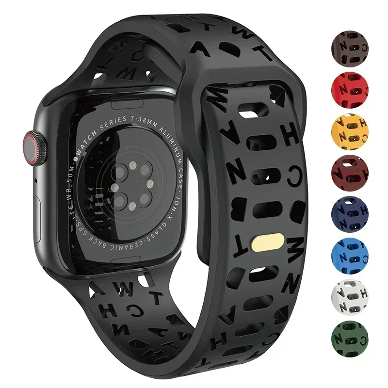 Silicone Sport Band For Apple Watch ultra Band 49mm 40mm 41mm 42mm 49mm 44mm 45mm Rubber correa Strap iwatch series 8 7 3 5 6 4