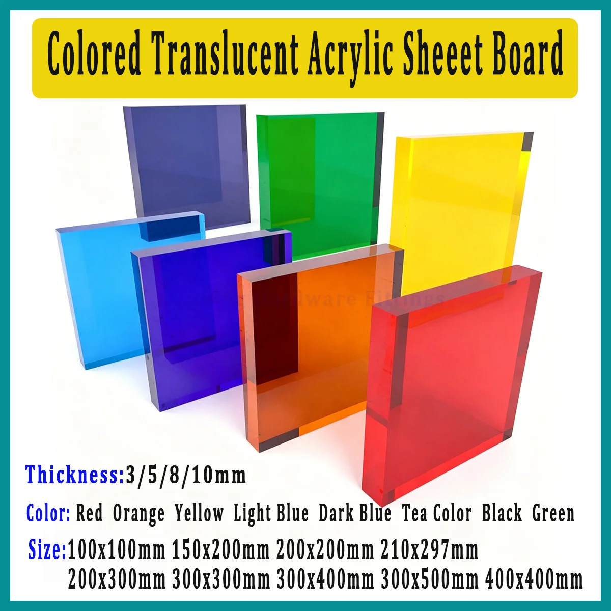 Colored Translucent Acrylic Sheeet Board, Semi-transparent Organic Glass, DIY Material for Laser Engraving Custom Decor Supplies