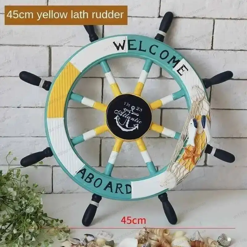 

Декоративные украшения в средиземноморском стиле: руль моряка, настенное панно для гостиной, деревянные поделки, маленькие украшения в виде судового руля