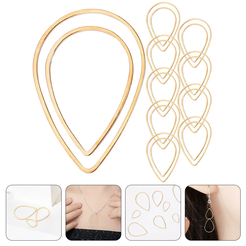 

20 Pcs Geometric Water Drop Earring Pendant Connector Charms Decorative Pendants for Earrings Making Bead Necklace